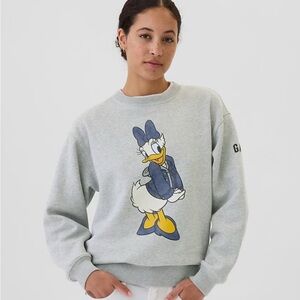 Gap × Disney Daisy Duck Relaxed Graphic Sweatshirt, Heather Gray, Medium